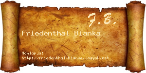 Friedenthal Bianka névjegykártya